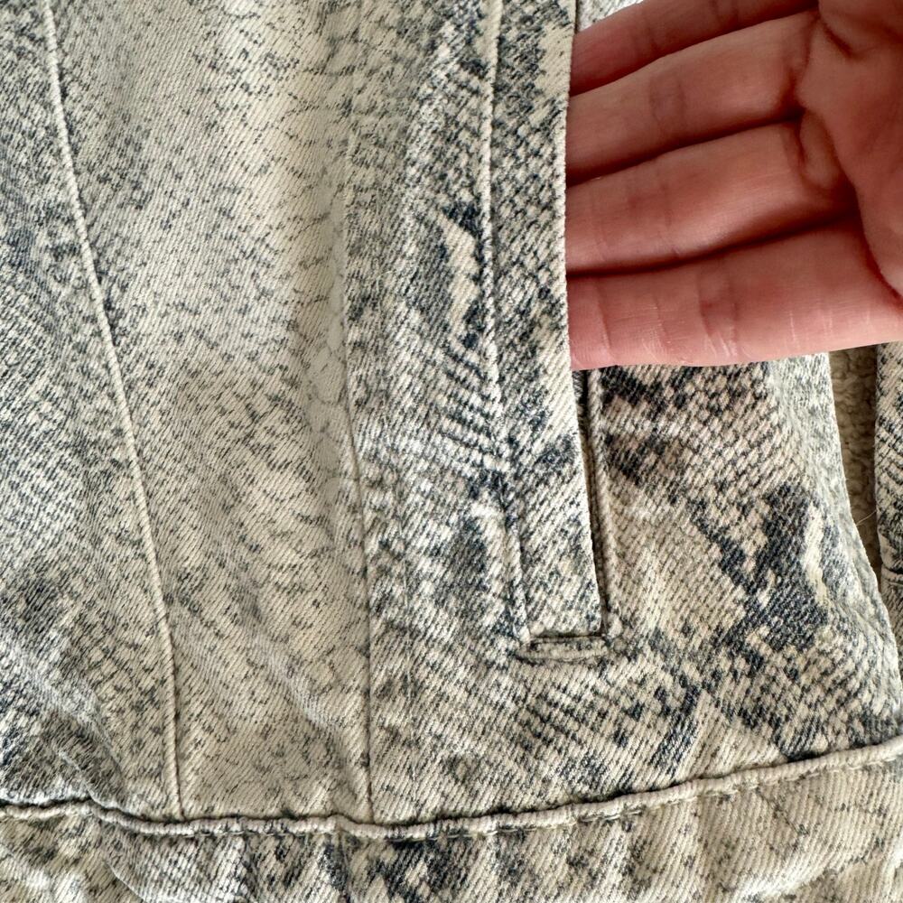 Free People Jacket Python Snake Denim Trucker Fes… - image 4